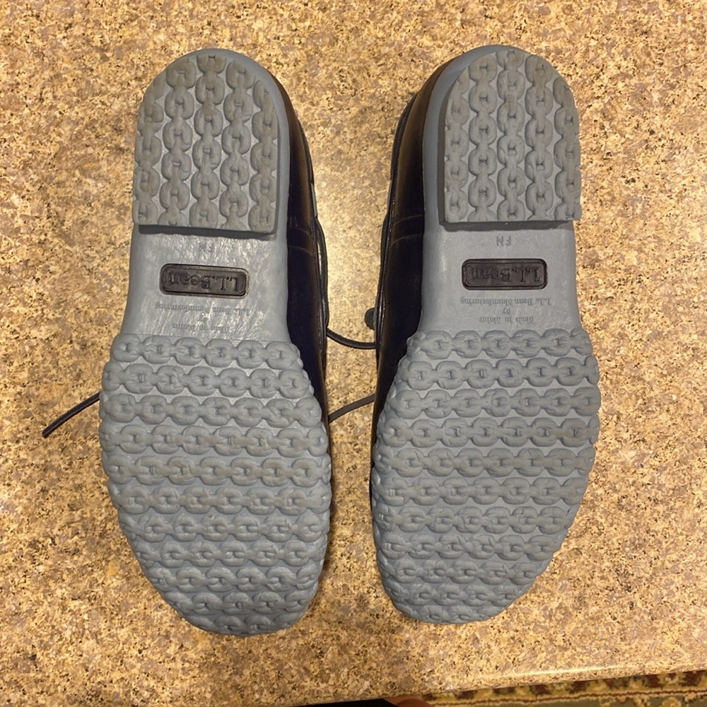 L. L. Bean Blue Leather and Rubber Moccasins Short Boots FM Rain Duck Boots - Picture 8 of 17